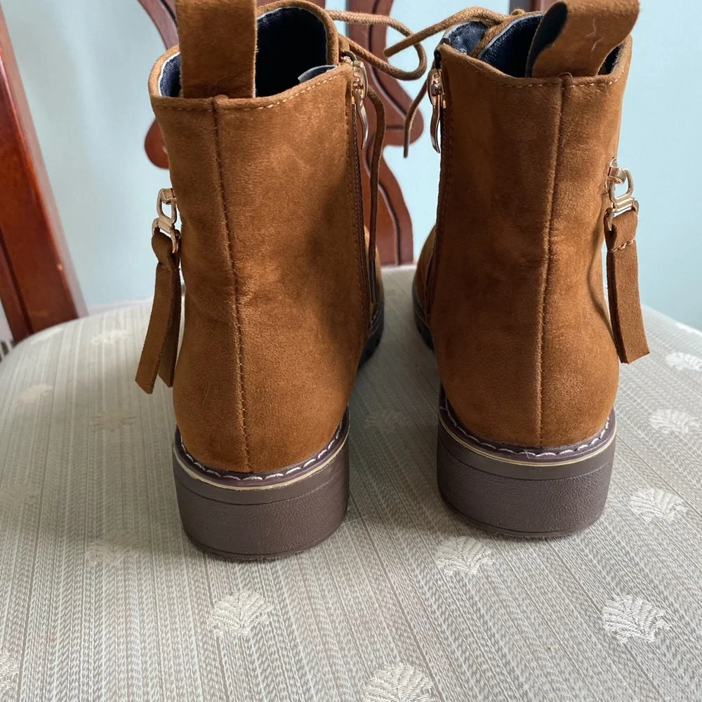 SHEIN  EUC Brown Suede Ankle Boots - Picture 6 of 15